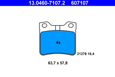 Brake Pad Set, disc brake ATE 13.0460-7107.2