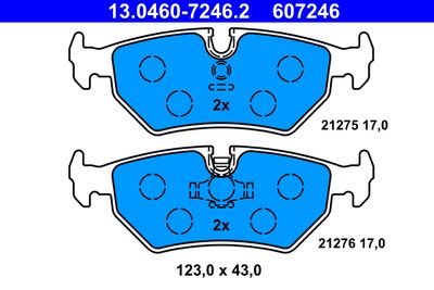 Brake Pad Set, disc brake ATE 13.0460-7246.2