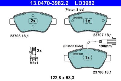 Brake Pad Set, disc brake ATE 13.0470-3982.2