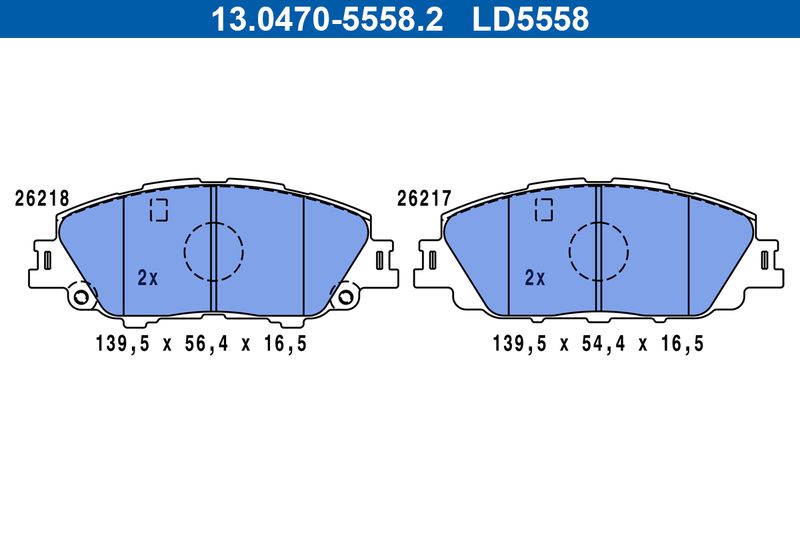 ATE 13.0470-5558.2 Brake Pad Set, disc brake