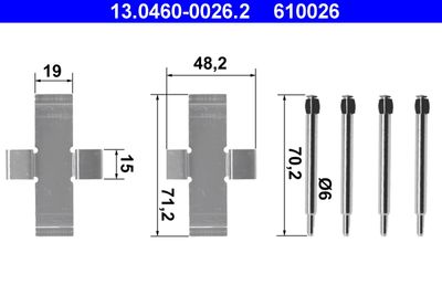 Accessory Kit, disc brake pad ATE 13.0460-0026.2