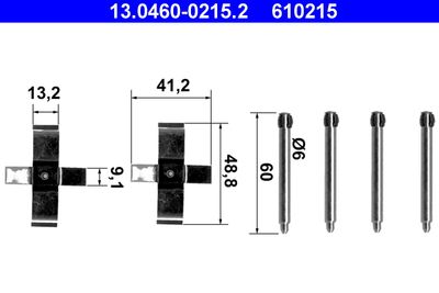 Accessory Kit, disc brake pad ATE 13.0460-0215.2