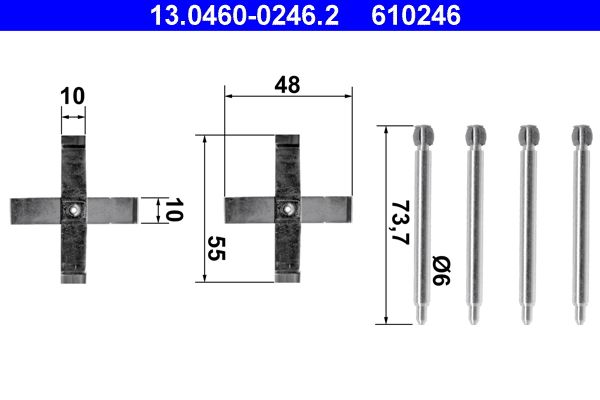 ATE 13.0460-0246.2 Accessory Kit, disc brake pad