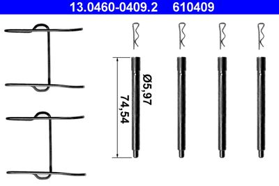 Accessory Kit, disc brake pad ATE 13.0460-0409.2