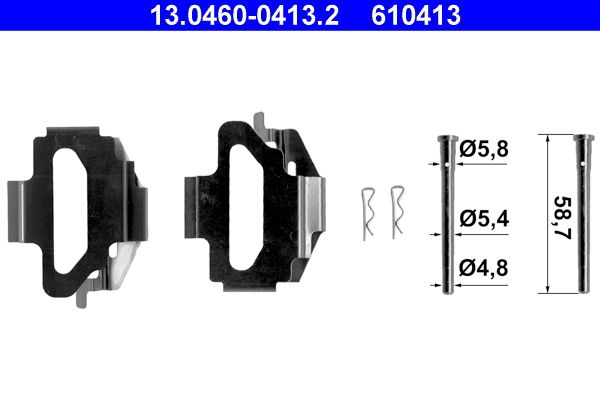 ATE 13.0460-0413.2 Accessory Kit, disc brake pad