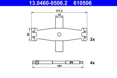 Accessory Kit, disc brake pad ATE 13.0460-0506.2