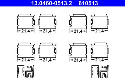 Accessory Kit, disc brake pad ATE 13.0460-0513.2