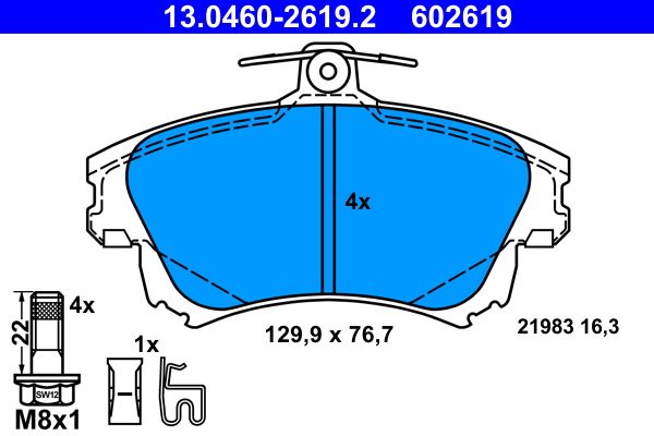 ATE 13.0460-2619.2 Brake Pad Set, disc brake