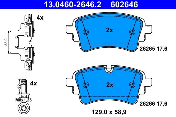 ATE 13.0460-2646.2 Brake Pad Set, disc brake