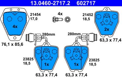 Brake Pad Set, disc brake ATE 13.0460-2717.2