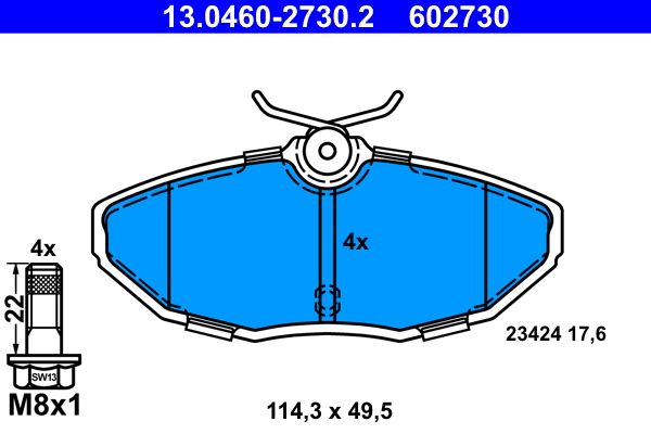 ATE 13.0460-2730.2 Brake Pad Set, disc brake