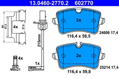 Brake Pad Set, disc brake ATE 13.0460-2770.2