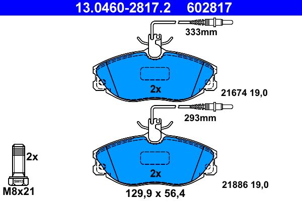 ATE 13.0460-2817.2 Brake Pad Set, disc brake