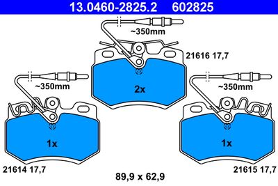 Brake Pad Set, disc brake ATE 13.0460-2825.2