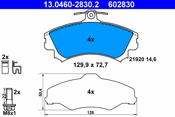 ATE 13.0460-2830.2 Brake Pad Set, disc brake