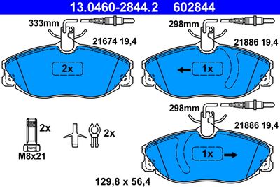 Brake Pad Set, disc brake ATE 13.0460-2844.2