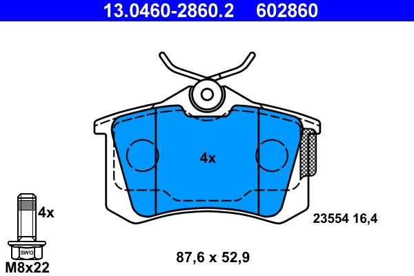 ATE 13.0460-2860.2 Brake Pad Set, disc brake