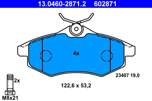 ATE 13.0460-2871.2 Brake Pad Set, disc brake