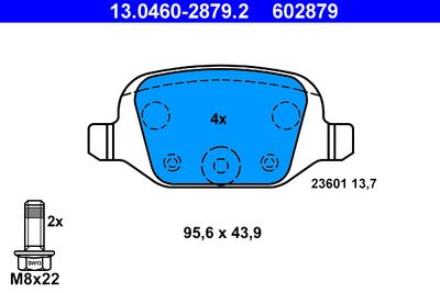 Brake Pad Set, disc brake ATE 13.0460-2879.2