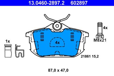 Brake Pad Set, disc brake ATE 13.0460-2897.2