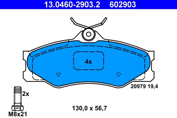 ATE 13.0460-2903.2 Brake Pad Set, disc brake