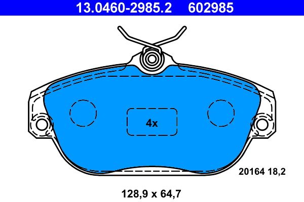 ATE 13.0460-2985.2 Brake Pad Set, disc brake
