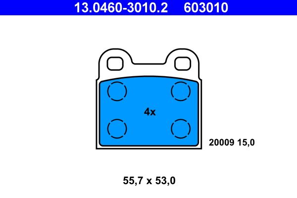 ATE 13.0460-3010.2 Brake Pad Set, disc brake