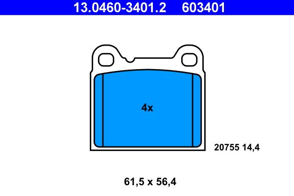 ATE 13.0460-3401.2 Brake Pad Set, disc brake