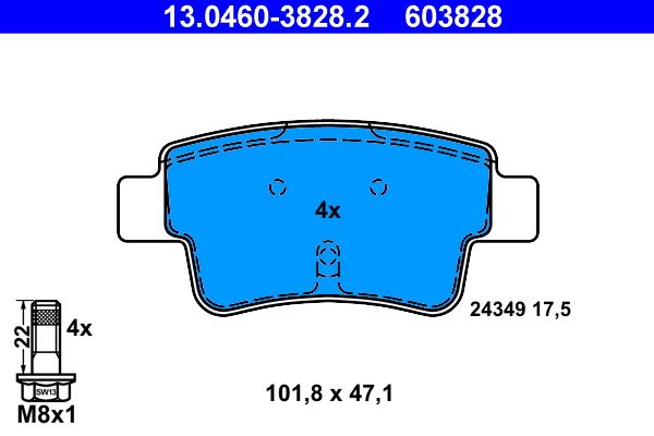 ATE 13.0460-3828.2 Brake Pad Set, disc brake