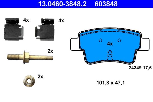 ATE 13.0460-3848.2 Brake Pad Set, disc brake