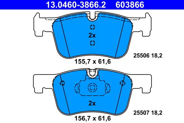 ATE 13.0460-3866.2 Brake Pad Set, disc brake