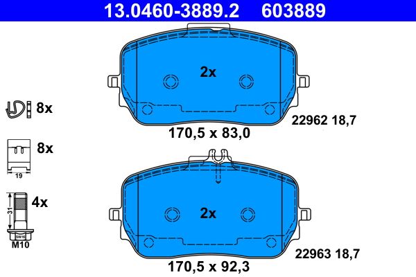 ATE 13.0460-3889.2 Brake Pad Set, disc brake