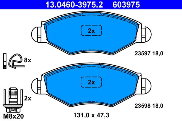 ATE 13.0460-3975.2 Brake Pad Set, disc brake