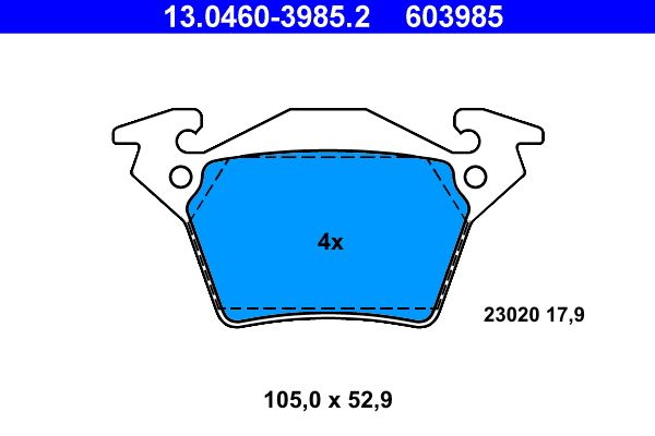 ATE 13.0460-3985.2 Brake Pad Set, disc brake