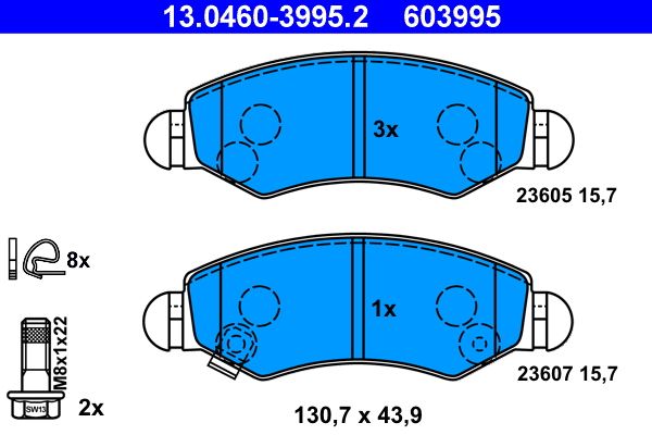 ATE 13.0460-3995.2 Brake Pad Set, disc brake