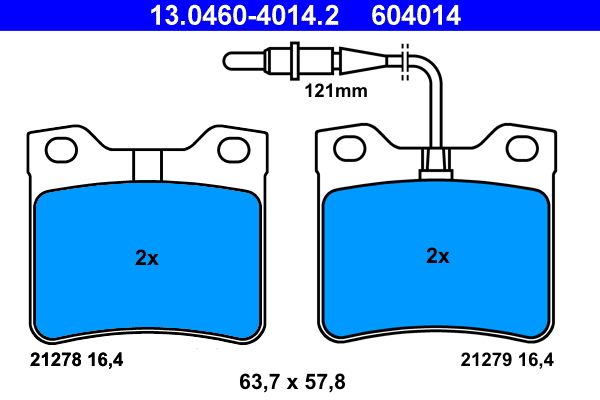 ATE 13.0460-4014.2 Brake Pad Set, disc brake