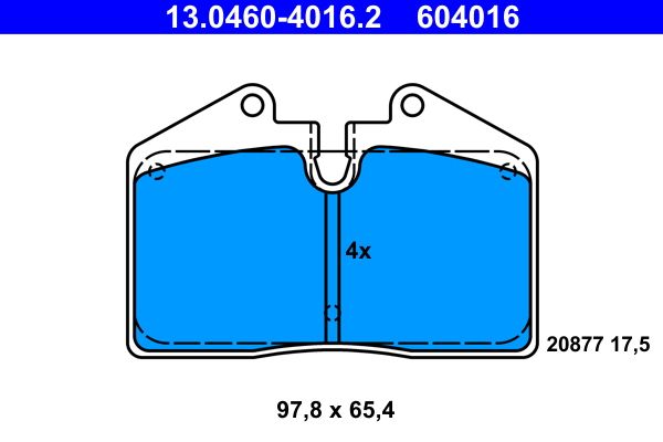 ATE 13.0460-4016.2 Brake Pad Set, disc brake