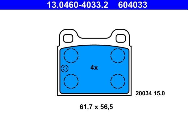 ATE 13.0460-4033.2 Brake Pad Set, disc brake