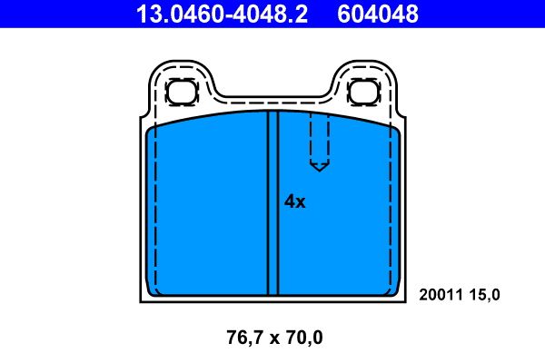 ATE 13.0460-4048.2 Brake Pad Set, disc brake