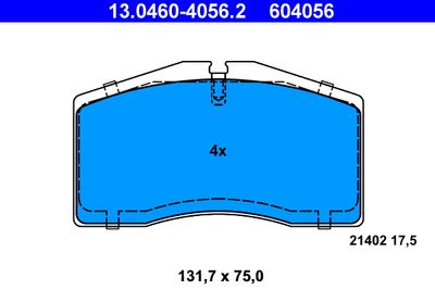 Brake Pad Set, disc brake ATE 13.0460-4056.2