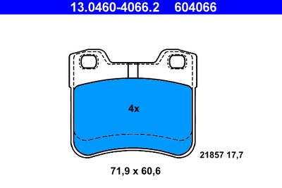 Brake Pad Set, disc brake ATE 13.0460-4066.2