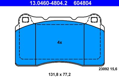 Brake Pad Set, disc brake ATE 13.0460-4804.2