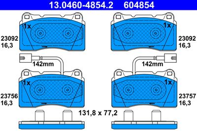 Brake Pad Set, disc brake ATE 13.0460-4854.2