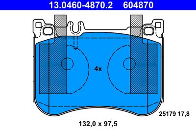 Brake Pad Set, disc brake ATE 13.0460-4870.2