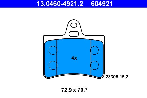 ATE 13.0460-4921.2 Brake Pad Set, disc brake