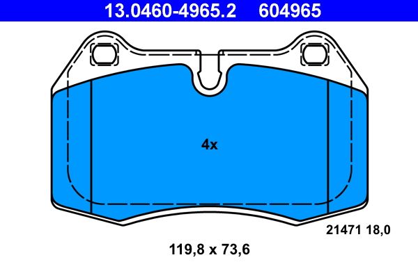 ATE 13.0460-4965.2 Brake Pad Set, disc brake