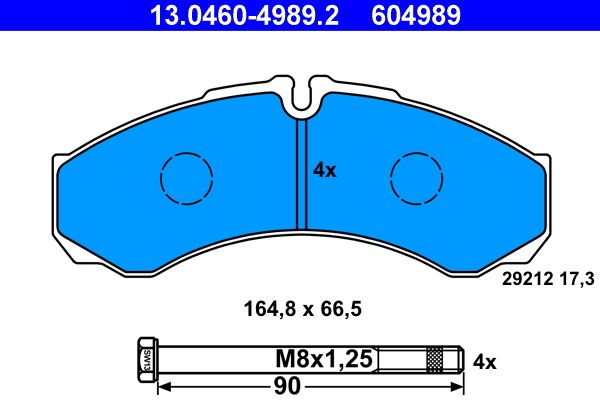 ATE 13.0460-4989.2 Brake Pad Set, disc brake