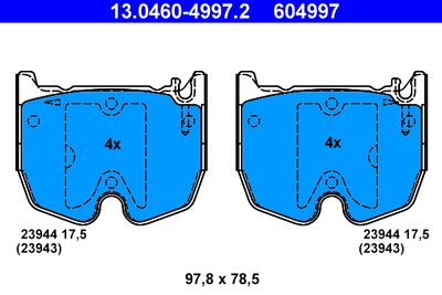 Brake Pad Set, disc brake ATE 13.0460-4997.2