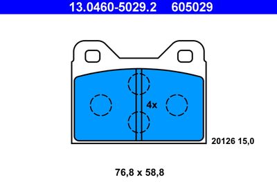 Brake Pad Set, disc brake ATE 13.0460-5029.2