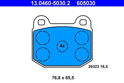 Brake Pad Set, disc brake ATE 13.0460-5030.2